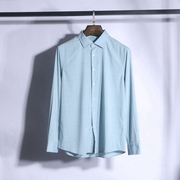 九mu王23款衬衫23025C4 聚酯纤维+粘纤 男士休闲中年长袖衬衫