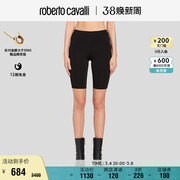 RC女士打底裤 黑色弹力平纹针织短裤Roberto Cavalli