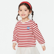巴拉巴拉女童长袖t恤春秋，打底衫条纹，可爱甜美棉201121121002