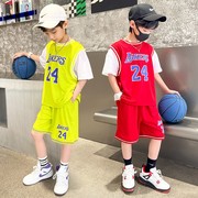 男童篮球服套装儿童24号科比球衣大童青少年运动短袖速干训练服