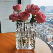 轻奢简约玻璃花瓶摆件，几何网红创意水养鲜花，客厅北欧插花瓶装饰品