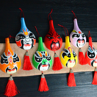民间工艺品手绘京剧脸谱挂件，装饰小号木质马勺，脸谱中国风礼物