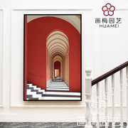 玄关走廊装饰画楼梯转角竖版过道壁画客厅现代简约风格时尚大气