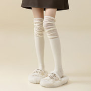 坚果妈咪大腿袜子女春秋冬季搭配长靴过膝袜韩国拼接长筒堆堆袜
