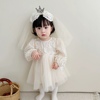 韩版女童生日礼服裙婴幼儿，公主裙宝宝周岁，裙套装超洋气连衣裙纱裙