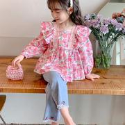 女童套装春秋季2023女孩宝宝网红时髦秋款洋气韩系儿童装品牌