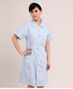 短袖护士服夏装医生服长袖白大褂白粉蓝色娃娃领圆领工作服
