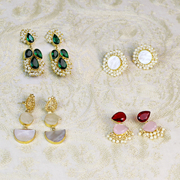 印度风情手工耳环手镯项链铜珍珠贝母印度进口珠宝复古民族