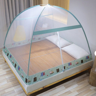 免安装蒙古包蚊帐1.5m家用1.8米床2.0米双b人床U可折叠纹帐1.0