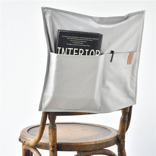 北欧日式简约布艺餐椅套椅子套罩纯棉ins纯色餐厅半包收纳椅背套