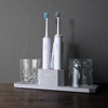 DecoTalk北欧简约电动牙刷架一体洗漱组合套装砂岩卫浴套件棉签罐