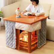 可折叠烤火桌子家用实木烤火架冬季四方桌取暖炉长正方形简易