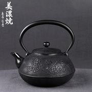 仅一把牡丹纹日本南部铁壶 电陶炉煮茶烧水器 轻奢围炉煮茶器