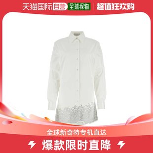 香港直邮潮奢 J.W. Anderson 女士白色棉质衬衫式迷你连衣裙