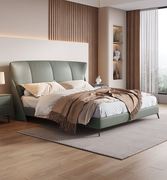 北欧简约轻奢真皮床网红1.8米软包婚床意式极简时尚设计师床