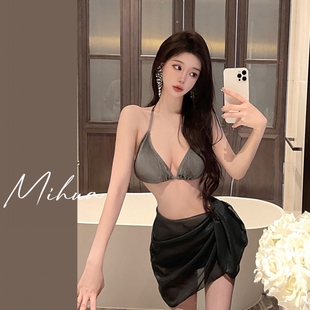 miss米花比基尼泳，衣女三件套性感女神，2023裙式分体泡温泉度假