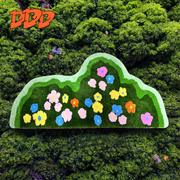 ddd森系花卉植绒家用苔藓，地毯儿童防滑卧室床边毯吸水簇绒地垫绿