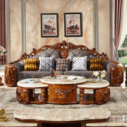 诗布特非洲乌金木沙发实木，大象雕花沙发欧式沙发客厅别墅真皮沙发