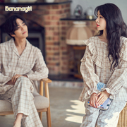 bananagirl睡衣女春秋纯棉，长袖情侣睡衣家居服可爱甜美韩风圆领女