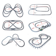 火车轨道组合场景MOC电动遥控变轨分叉直轨弯轨配件拼装积木玩具