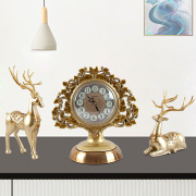 现代座钟客厅静音轻奢摆件钟表创意复古台钟个性艺术台式时尚田园