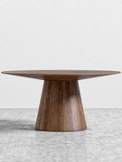 定制北欧全实木圆形餐桌，黑胡桃餐厅圆桌椅，组合简约现代新中式家