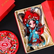 京剧脸谱摆件中国风特色小送老外人物北京纪念品绢人人偶娃娃