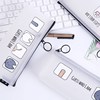 送本子透明笔袋韩版学生可爱简约大容量铅，笔袋男创意文具盒。