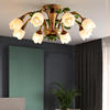 美式吸顶灯现代简约欧式复古客厅，灯法式田园创意花朵卧室餐厅灯具