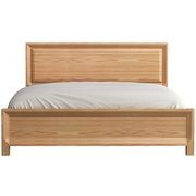 非晚家具白橡木床现代简约1.5y全实木床双人床1.8米床原木卧室北
