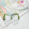 4cm白色花朵透明布艺纱带，手工发饰头饰，材料diy自制蝴蝶结发夹配件