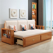 2023实木沙发床可储物伸缩坐卧室客厅多功能折叠沙发床两用小