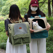 猫包双肩猫外出便携背包猫咪宠物，包大号(包大号)书包帆布夏季装狗狗透气袋