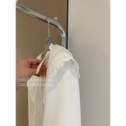 白色娃娃领衬衫女2023春秋法式设计感小众衬衣钩花蕾丝领