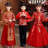 女童唐装男童中山装儿童红色中式花童礼服秀禾服影楼写真演出服