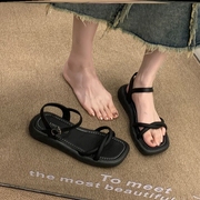 2023年流行凉鞋女士小个子显高夏天配裙子适合脚胖宽的鞋仙气