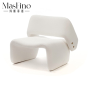 玛斯菲诺现代创意时尚，布艺弯曲靠背休闲椅，摩登个性沙发椅别墅酒店