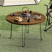 烧烤桌可折叠桌子冬季家用围炉桌烤火，桌户外易携带(易携带)小餐桌圆形