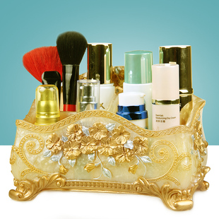 欧式化妆品收纳盒高级感置物架家用大容量创意桌面护肤品收纳神器