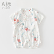 新生婴儿儿衣服棉纱两三个月宝宝夏季小月龄薄款纯棉纱布连体衣59