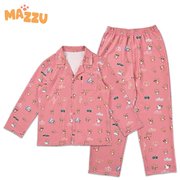 MAZZUCATO 超萌猫猫图案印花V领睡衣套装粉色 MZNR21SP01PI105