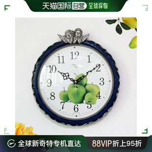 韩国直邮highart无噪音绿色，苹果天使铸件挂钟hsc-301