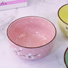 手绘梅花陶瓷碗家用吃饭碗彩色碗两人四人套装日韩式个性创意瓷碗