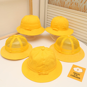 儿童渔夫帽女男韩版定制小黄帽日系小丸子帽幼儿园小学生帽子