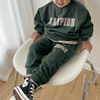 韩版儿童冬装套装 简约洋气男童女童字母抓绒卫衣休闲两件套2