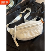 帆布斜挎胸包女2024新款时尚潮流单肩饺子包今年流行百搭网红腰包