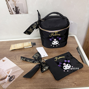 日系暗黑系列刺绣库洛米便携手提化妆箱蝴蝶结收纳包洗漱包零钱包