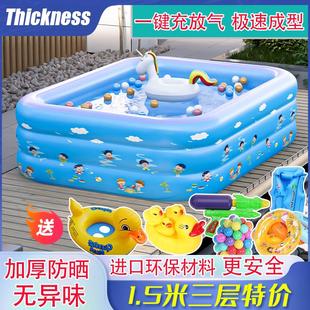 儿童充气游泳池家用加厚1.5米1.8米2.1米成人戏水池婴儿宝宝泳池