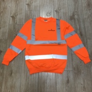 出口剩余荧光橘色加绒反光卫衣冬季保暖道路施工建筑工地反光卫衣