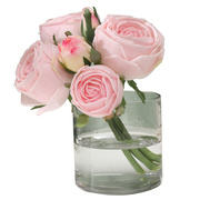 泰环丁格尔手感玫瑰花，仿真花束短枝假花套装，洗漱台办公桌小摆件